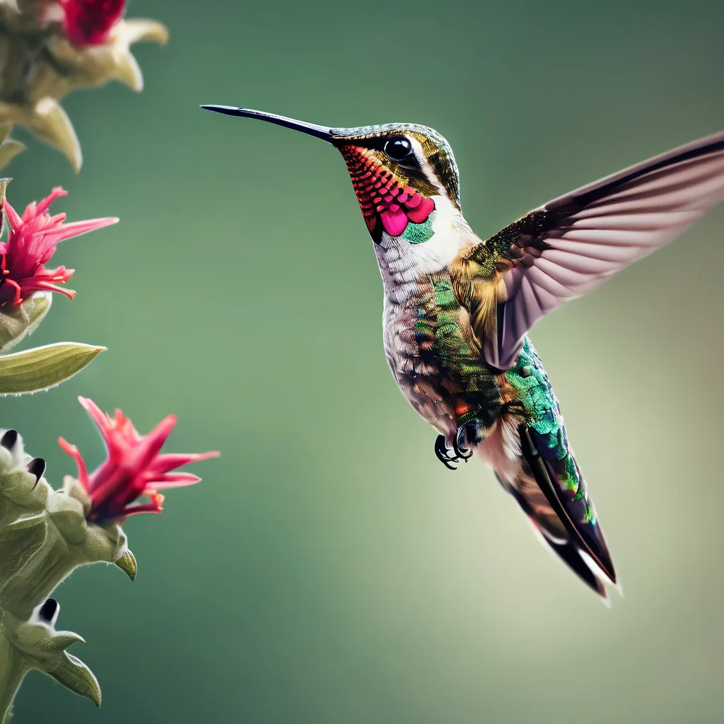 Humming bird in macro lens